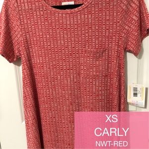 LulaRoe Red Carly Dress